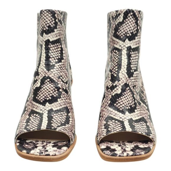Vince Camuto Bebinder Peep Toe Ankle Boot Womens 5.5 Snakeskin Print Back Zip - Picture 3 of 14